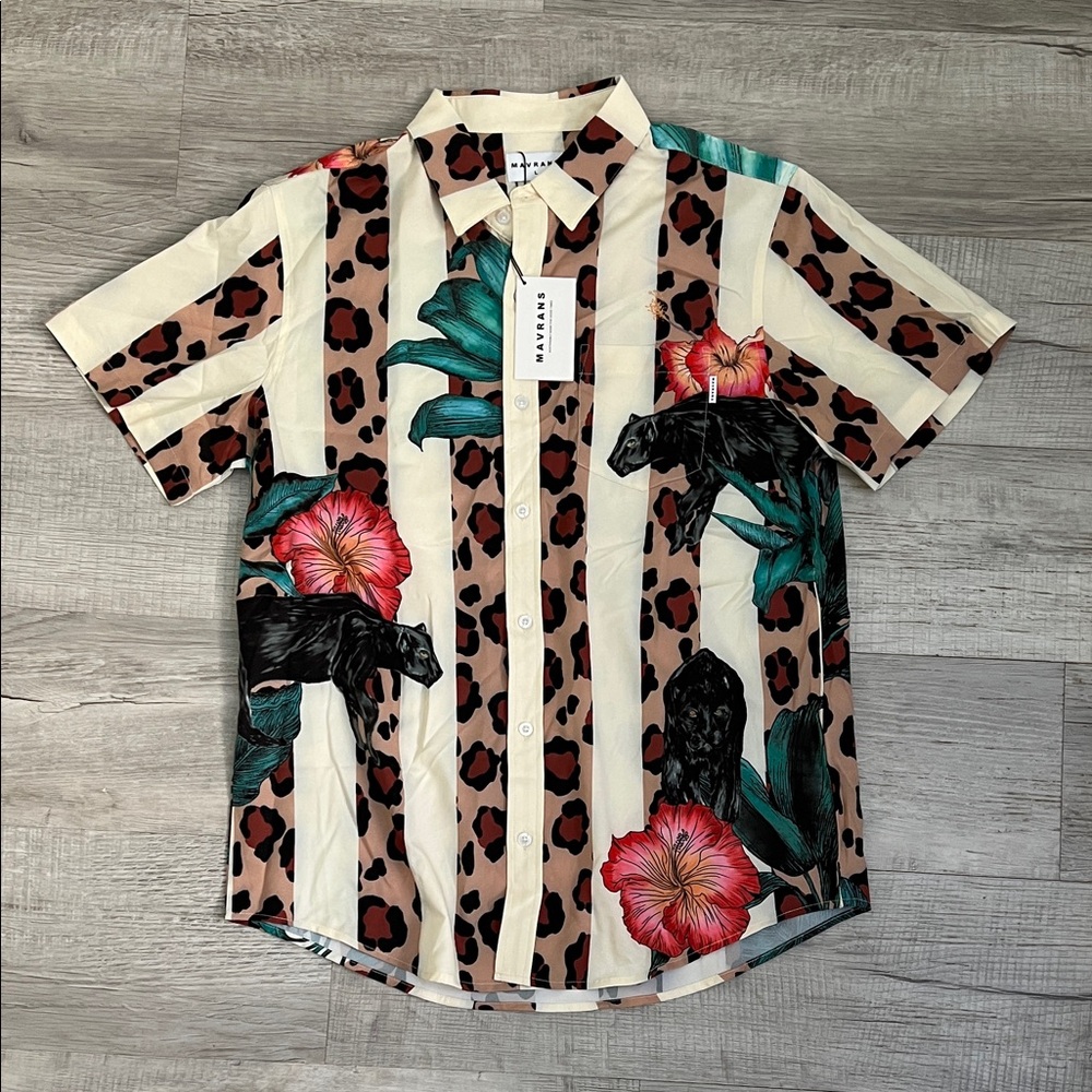 Mavrans Men's Patterned Short Sleeve Shirt Large